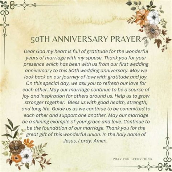Discover The Power Of The 50th Wedding Anniversary Prayer