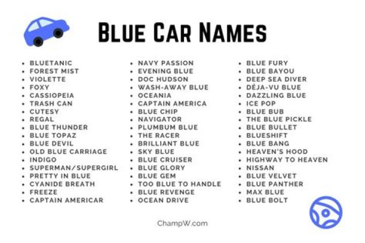 Unveil Hilarious And Unforgettable Names For Blue Cars